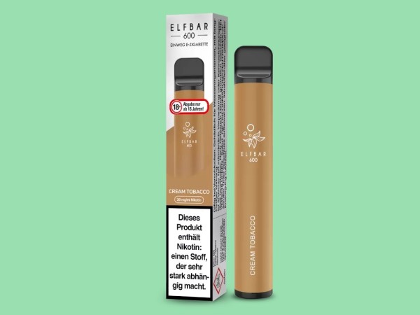 ELFBAR 600 Cream Tobacco 20mg (mit Steuerbanderole)