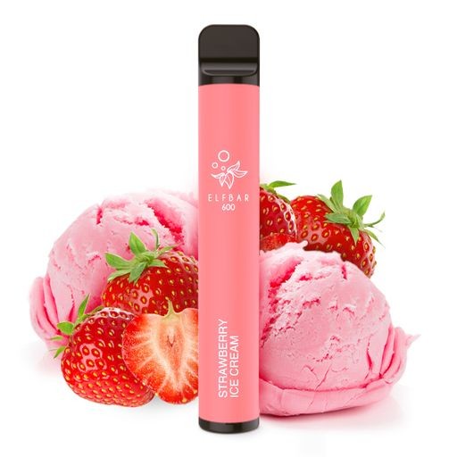 ELFBAR 600 Strawberry Ice Cream 0mg / Nikotinfrei (mit Steuerbanderole)