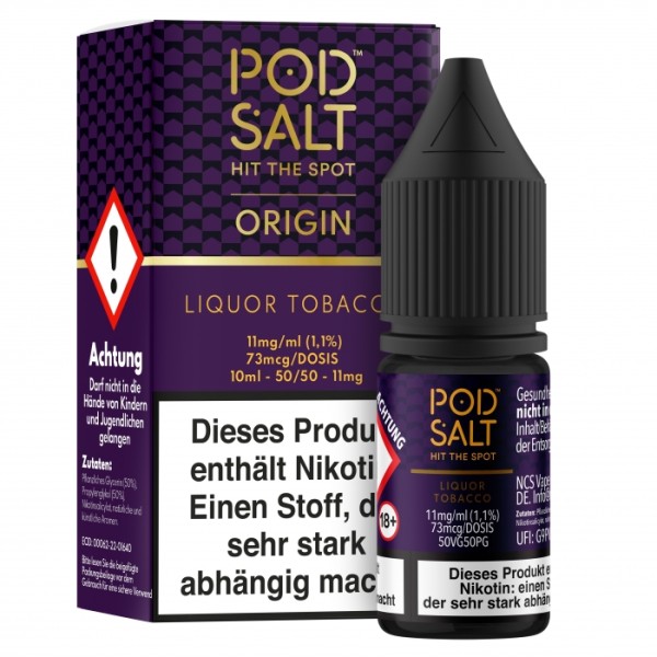Pod Salt Liqour Tobacco 11mg Nikotin Salz (mit Steuerbanderole)