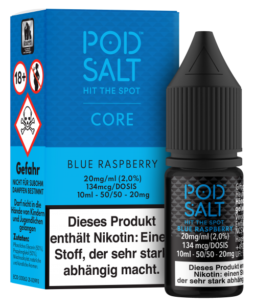 Pod Salt Core Blue Raspberry 20mg Nikotin Salz (mit Steuerbanderole)
